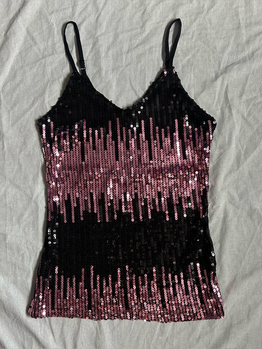 y2k sequin mesh tank top